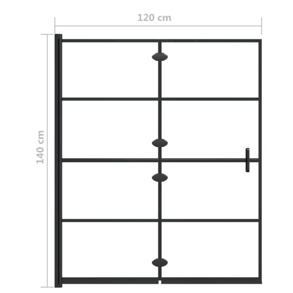 vidaXL Folding Shower Enclosure ESG 47.2"x55.1" Black - Image 9