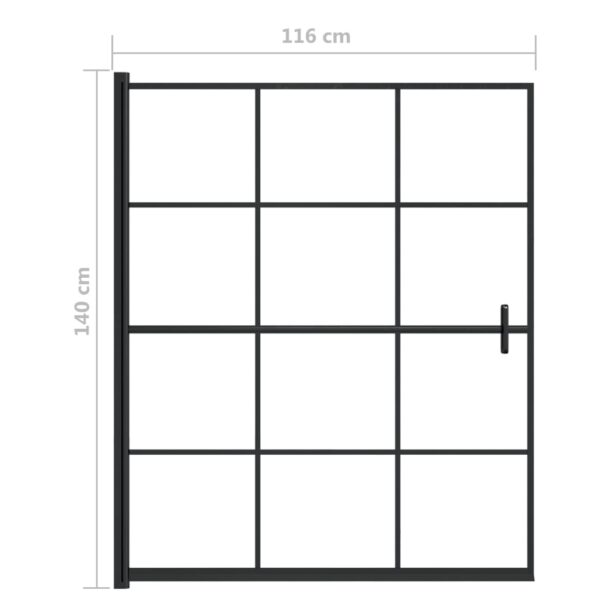 vidaXL Shower Enclosure ESG 45.7"x55.1" Black - Image 5