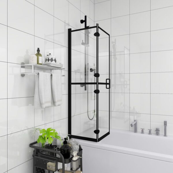 vidaXL Folding Shower Enclosure ESG 31.5"x55.1" Black