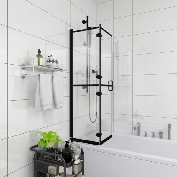 vidaXL Folding Shower Enclosure ESG 47.2"x55.1" Black