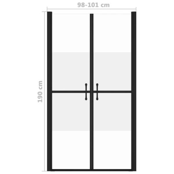 vidaXL Shower Door Half Frosted ESG (38.6"-39.8")x74.8" - Image 5