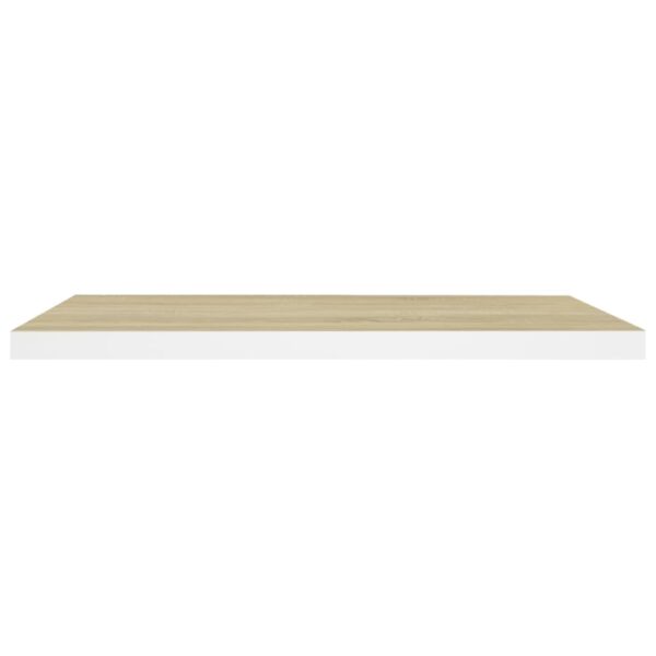 vidaXL Floating Wall Shelf Oak and White 31.5"x9.3"x1.5" MDF - Image 4