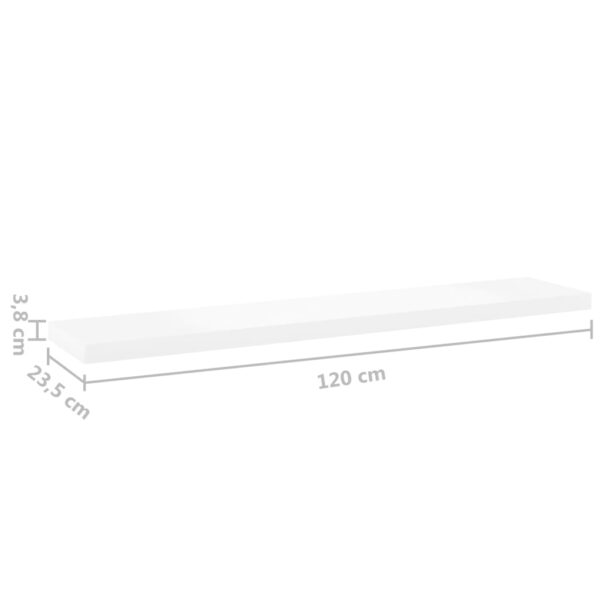 vidaXL Floating Wall Shelf Oak and White 47.2"x9.3"x1.5" MDF - Image 7