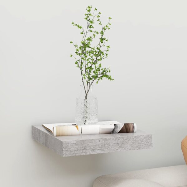 vidaXL Floating Wall Shelf Concrete Gray 9.1"x9.3"x1.5" MDF