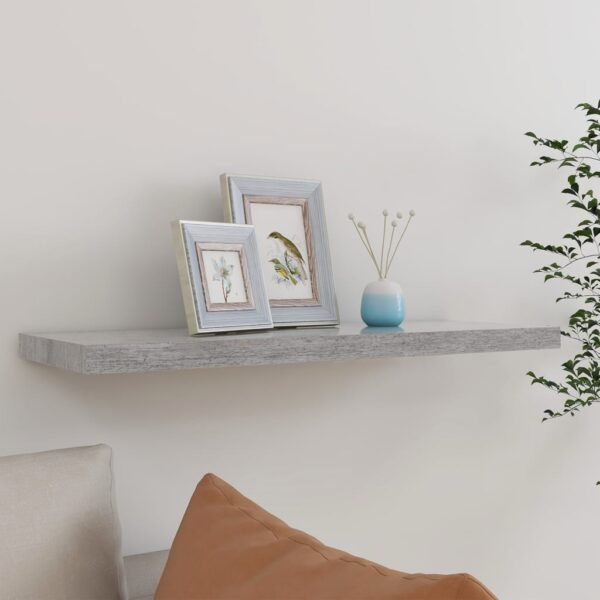 vidaXL Floating Wall Shelf Concrete Gray 31.5"x9.3"x1.5" MDF