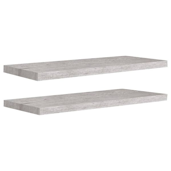 vidaXL Floating Wall Shelves 2 pcs Concrete Gray 31.5"x9.3"x1.5" MDF - Image 2