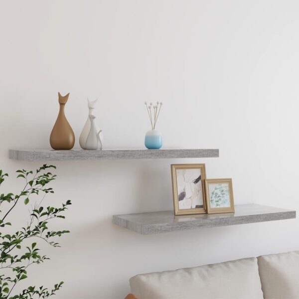 vidaXL Floating Wall Shelves 2 pcs Concrete Gray 31.5"x9.3"x1.5" MDF