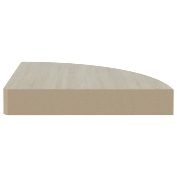 vidaXL Wall Corner Shelf Oak and White 9.8"x9.8"x1.4" MDF - Image 5