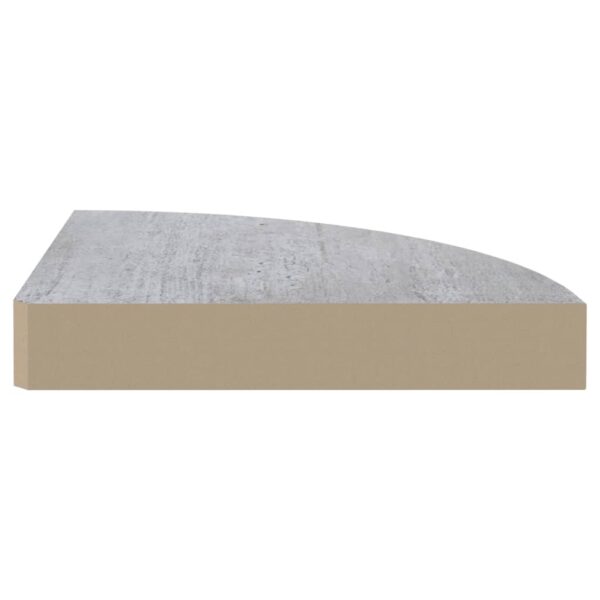 vidaXL Wall Corner Shelves 2 pcs Concrete Gray 9.8"x9.8"x1.4" MDF - Image 6