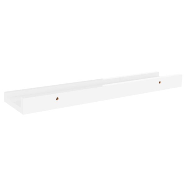 vidaXL Wall Shelves 2 pcs High Gloss White 15.7"x3.5"x1.2" - Image 6