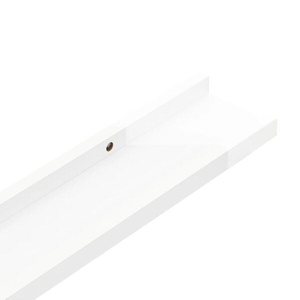 vidaXL Wall Shelves 2 pcs High Gloss White 15.7"x3.5"x1.2" - Image 7