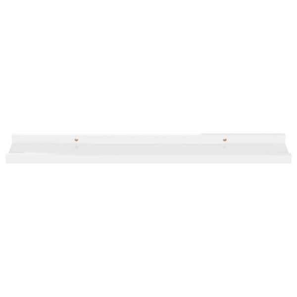 vidaXL Wall Shelves 2 pcs High Gloss White 23.6"x3.5"x1.2" - Image 5