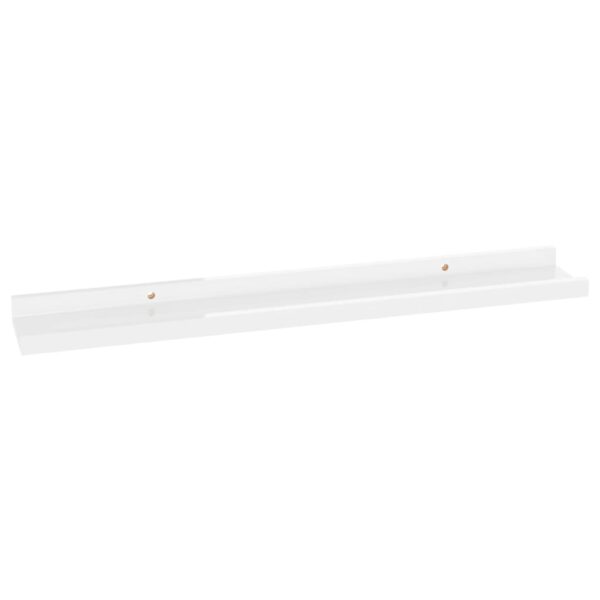 vidaXL Wall Shelves 2 pcs High Gloss White 23.6"x3.5"x1.2" - Image 6