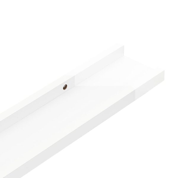 vidaXL Wall Shelves 2 pcs High Gloss White 23.6"x3.5"x1.2" - Image 7