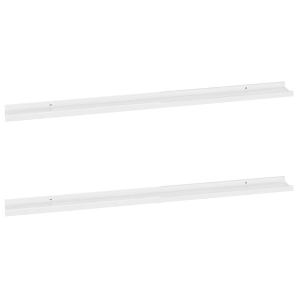 vidaXL Wall Shelves 2 pcs High Gloss White 45.3"x3.5"x1.2" - Image 2