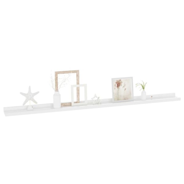 vidaXL Wall Shelves 2 pcs High Gloss White 45.3"x3.5"x1.2" - Image 3