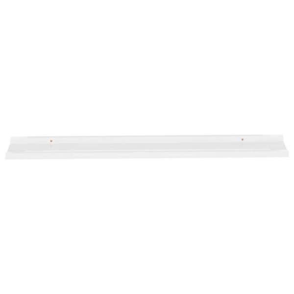 vidaXL Wall Shelves 2 pcs High Gloss White 45.3"x3.5"x1.2" - Image 4