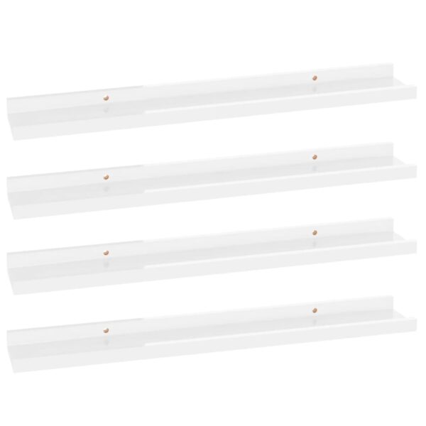 vidaXL Wall Shelves 4 pcs High Gloss White 23.6"x3.5"x1.2" - Image 2