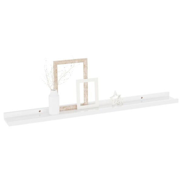 vidaXL Wall Shelves 4 pcs High Gloss White 31.5"x3.5"x1.2" - Image 3