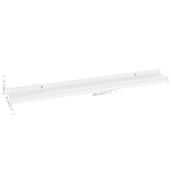 vidaXL Wall Shelves 4 pcs High Gloss White 31.5"x3.5"x1.2" - Image 9