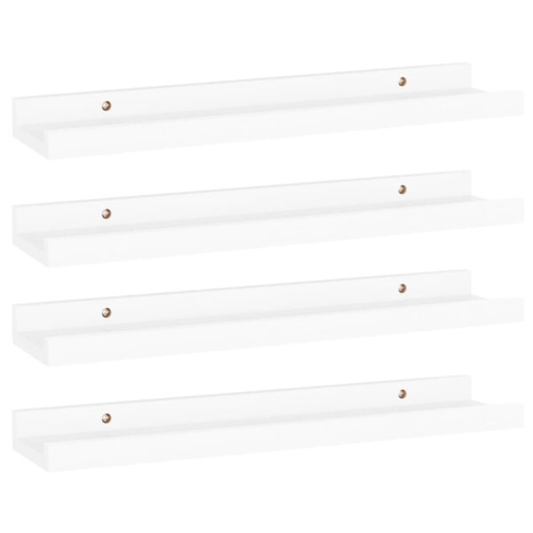 vidaXL Wall Shelves 4 pcs White 15.7"x3.5"x1.2" - Image 2