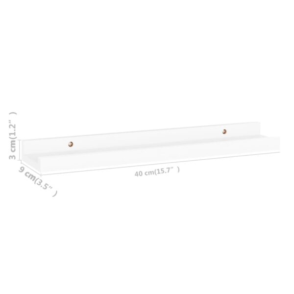 vidaXL Wall Shelves 4 pcs White 15.7"x3.5"x1.2" - Image 9