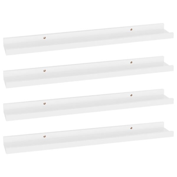 vidaXL Wall Shelves 4 pcs White 23.6"x3.5"x1.2" - Image 2