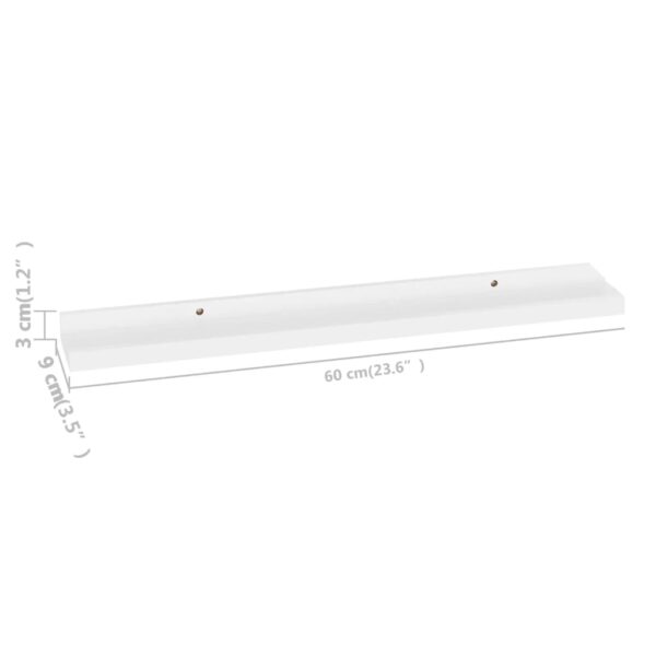 vidaXL Wall Shelves 4 pcs White 23.6"x3.5"x1.2" - Image 9