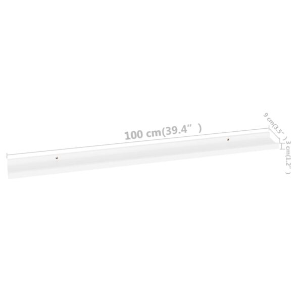 vidaXL Wall Shelves 4 pcs White 39.4"x3.5"x1.2" - Image 9