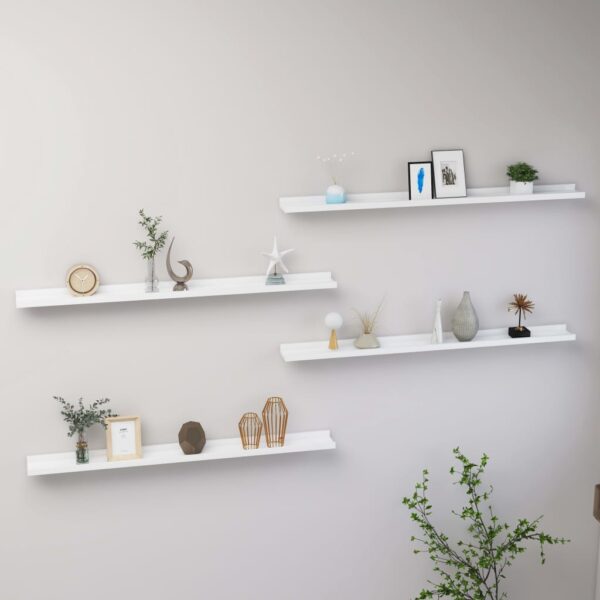 vidaXL Wall Shelves 4 pcs White 39.4"x3.5"x1.2"