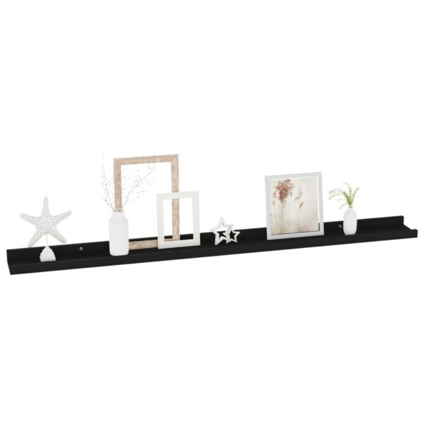 vidaXL Wall Shelves 2 pcs Black 39.4"x3.5"x1.2" - Image 3