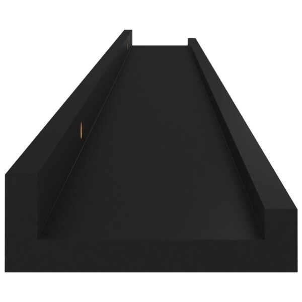 vidaXL Wall Shelves 2 pcs Black 39.4"x3.5"x1.2" - Image 7