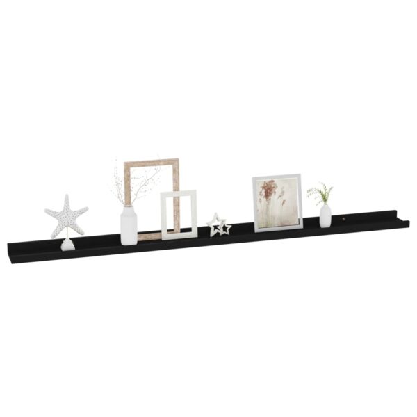 vidaXL Wall Shelves 2 pcs Black 45.3"x3.5"x1.2" - Image 3