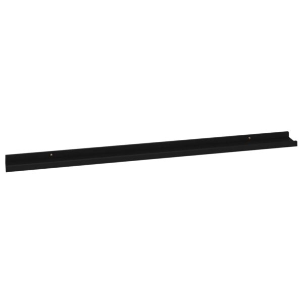 vidaXL Wall Shelves 2 pcs Black 45.3"x3.5"x1.2" - Image 5