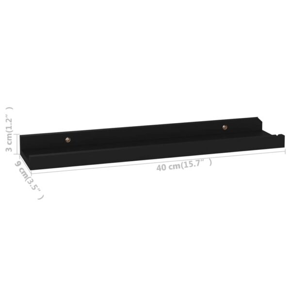 vidaXL Wall Shelves 4 pcs Black 15.7"x3.5"x1.2" - Image 9