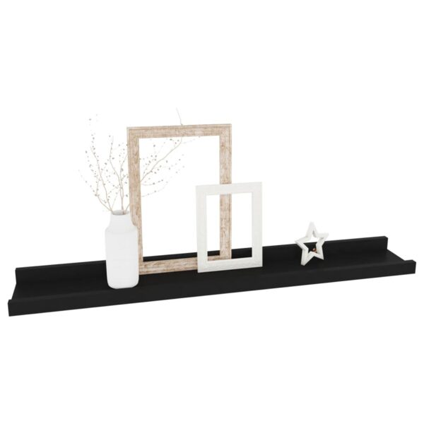 vidaXL Wall Shelves 4 pcs Black 23.6"x3.5"x1.2" - Image 3