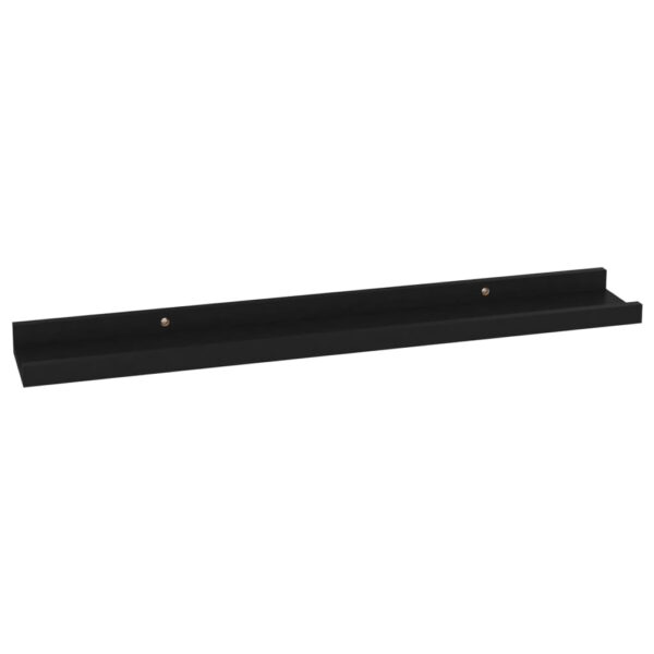 vidaXL Wall Shelves 4 pcs Black 23.6"x3.5"x1.2" - Image 4