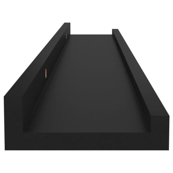 vidaXL Wall Shelves 4 pcs Black 23.6"x3.5"x1.2" - Image 7