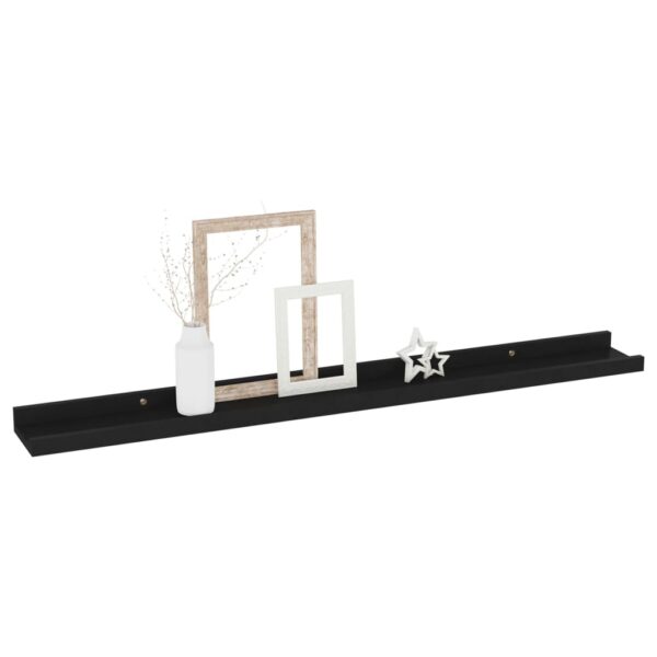 vidaXL Wall Shelves 4 pcs Black 31.5"x3.5"x1.2" - Image 3