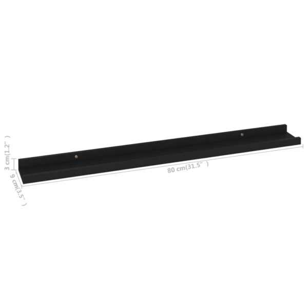 vidaXL Wall Shelves 4 pcs Black 31.5"x3.5"x1.2" - Image 9