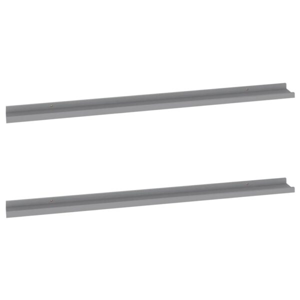 vidaXL Wall Shelves 2 pcs Gray 45.3"x3.5"x1.2" - Image 2