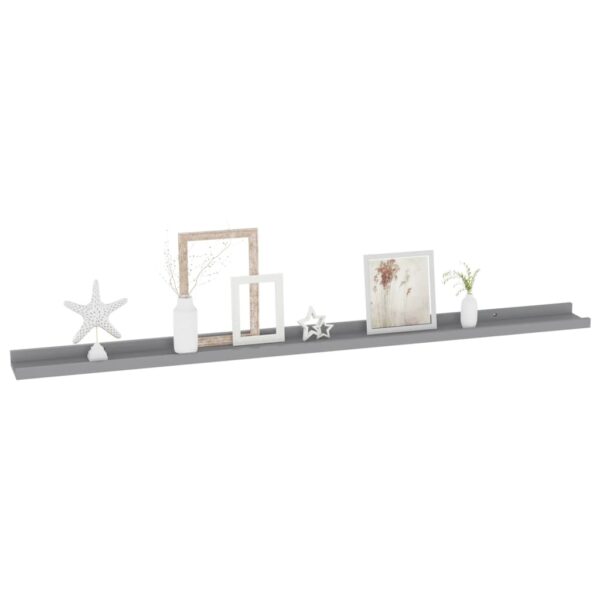 vidaXL Wall Shelves 2 pcs Gray 45.3"x3.5"x1.2" - Image 3