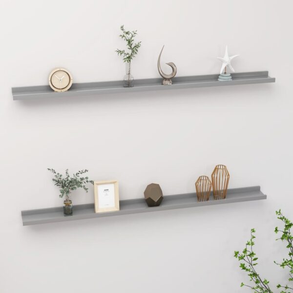 vidaXL Wall Shelves 2 pcs Gray 45.3"x3.5"x1.2"