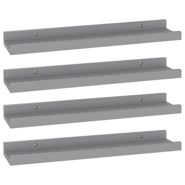 vidaXL Wall Shelves 4 pcs Gray 15.7"x3.5"x1.2" - Image 2