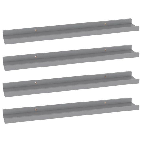 vidaXL Wall Shelves 4 pcs Gray 23.6"x3.5"x1.2" - Image 2