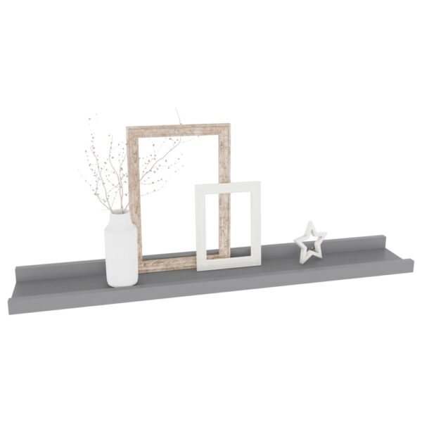 vidaXL Wall Shelves 4 pcs Gray 23.6"x3.5"x1.2" - Image 3