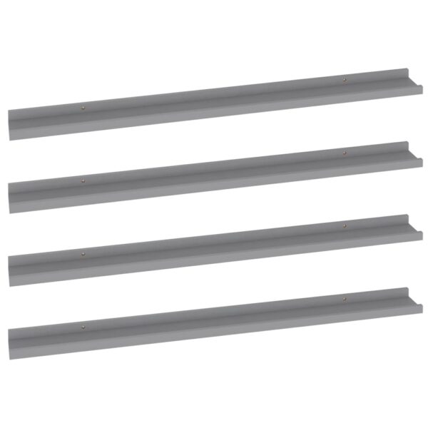 vidaXL Wall Shelves 4 pcs Gray 39.4"x3.5"x1.2" - Image 2