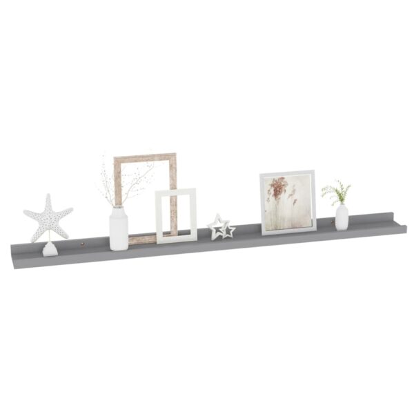 vidaXL Wall Shelves 4 pcs Gray 39.4"x3.5"x1.2" - Image 3