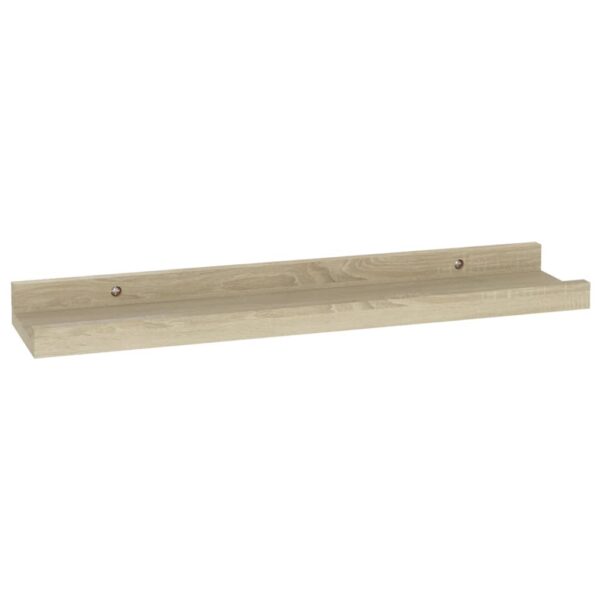 vidaXL Wall Shelves 2 pcs Sonoma Oak 15.7"x3.5"x1.2" - Image 4