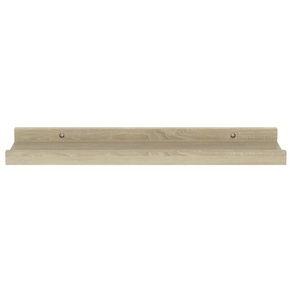 vidaXL Wall Shelves 2 pcs Sonoma Oak 15.7"x3.5"x1.2" - Image 5